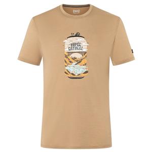 SUPER.NATURAL T-Shirt für Herren, Merino YES WE CANNED Camping Motiv, bunt