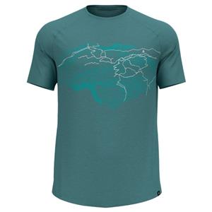 Odlo  Ascent PW 130 Topography Crew Neck S/S - Merinoshirt, turkoois