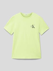 Calvin Klein Jeans T-shirt met labelprint, model 'CHEST MONOGRAM'