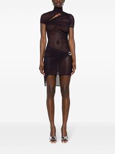 Coperni Asymmetrische mesh jurk - Paars
