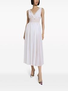 dolce&gabbana Dolce & Gabbana Midi-jurk met gesmockt vlak - Wit