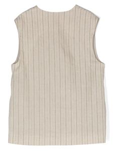 brunellocucinellikids Brunello Cucinelli Kids Gestreept gilet - Beige