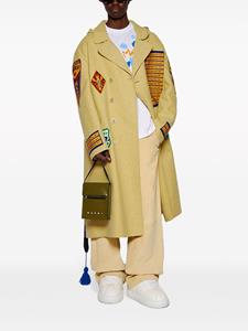 Marni Suède broek met wijde pijpen - Beige