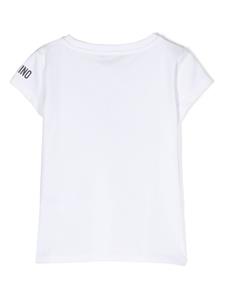 moschinokids Moschino Kids Katoenen T-shirt met tekst - Wit