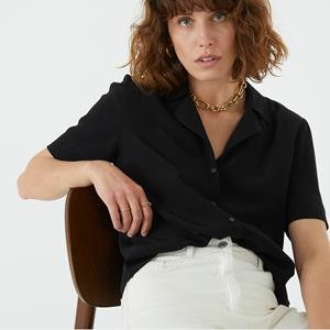 LA REDOUTE COLLECTIONS Blouse met reverskraag en korte mouwen