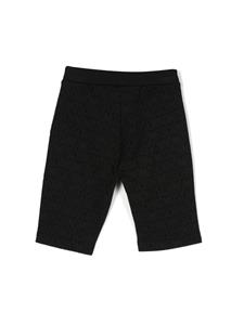 moschinokids Moschino Kids Geribbelde shorts met logo jacquard - Zwart