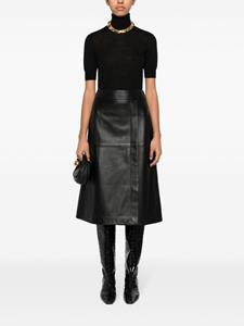 JOSEPH Sèvres leather midi skirt - Zwart