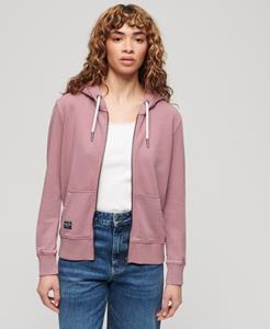 Superdry Vrouwen Archive Hoodie met Rits en Versieringen Paars