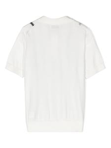 brunellocucinellikids Brunello Cucinelli Kids Gestreept poloshirt - Wit