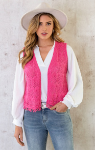 The Musthaves Gehaakt Gilet Candy Pink