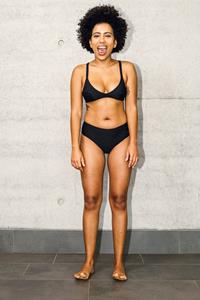 LOVJOI Damen vegan Bikinioberteil Kaala Lau Schwarz Struktur
