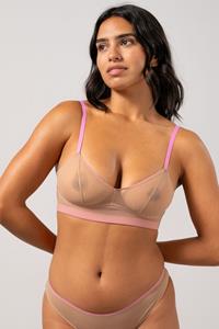 Understatement Damen vegan Mesh Balconette Sand & Candy Pink