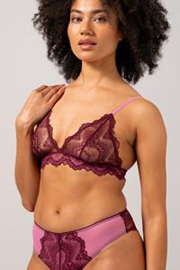 Understatement Damen vegan Triangle Bralette Burgundy Rot & Candy Pink