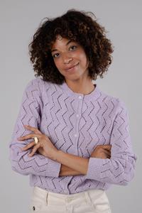 Brava Fabrics Damen vegan Lochstrickjacke Flieder