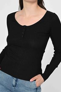 LOVJOI Damen vegan Longsleeve Aracea Schwarz