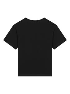 dolce&gabbanakids Dolce & Gabbana Kids Katoenen T-shirt met palmboomprint - Zwart