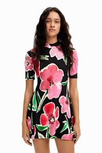 Desigual Korte skaterjurk met bloemen - BLACK