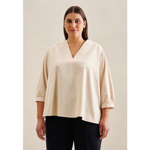 Seidensticker Lange blouse Zwarte roos 3/4-mouwen v-hals uni