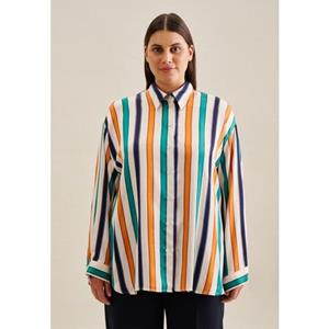 seidensticker Longbluse "Schwarze Rose", Langarm Kragen Streifen