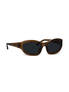lindafarrow Linda Farrow x Dries Van Noten zonnebril met geometrisch montuur - Bruin
