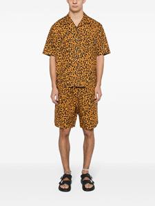 palmangels Palm Angels Popeline shorts met luipaardprint - Oranje