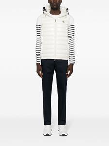 Moncler striped-detail tapered trousers - Blauw