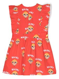 minirodini Mini Rodini Mini-jurk met kattenprint - Rood