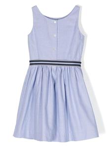 Ralph Lauren Kids Mouwloze chambray jurk met ceintuur - Blauw