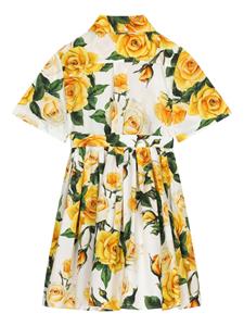 dolce&gabbanakids Dolce & Gabbana Kids Blousejurk met bloemenprint - Beige
