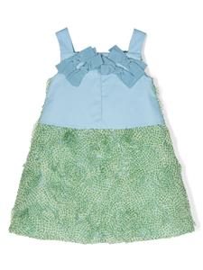 mimisol Mi Mi Sol Flared jurk met bloemenpatch - Groen