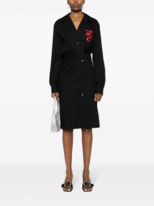 moschinojeans MOSCHINO JEANS Midi-jurk met geborduurd logo - Zwart