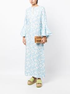 Bambah Tuniek met bloemenprint - Blauw