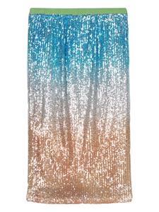 Merci Midi-rok met pailletten - Blauw