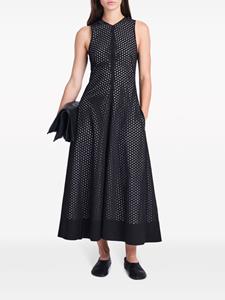 proenzaschoulerwhitelabel Proenza Schouler White Label Juno broderie anglaise midi-jurk - Zwart