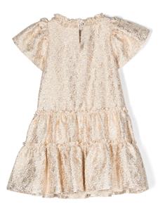 Monnalisa Metallic gelaagde jurk - Goud