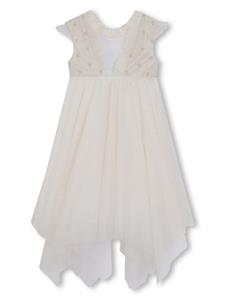 givenchykids Givenchy Kids rhinestone-embellished ruffle-trim dress - Wit
