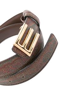 ETRO Leren riem met paisley jacquard - Bruin