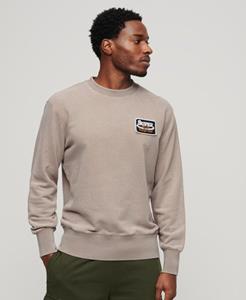 Superdry Mannen Mechanic Sweatshirt met Ronde Hals en Losse Pasvorm Grijs