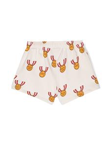 minirodini Mini Rodini Katoenen trainingsshorts met print - Beige
