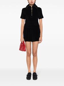 Patou Badstof poloshirt met halve rits - Zwart