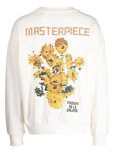 musiumdiv. Musium Div. Sweater met geborduurd logo - Wit