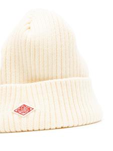 Danton logo-appliqué wool beanie - Beige