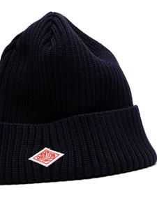 Danton logo-appliqué wool beanie - Blauw