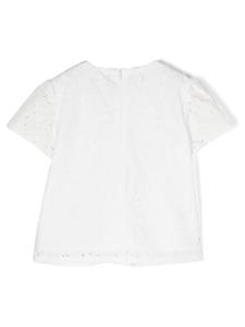 versacekids Versace Kids Barocco Sangallo shirt met bloemenprint - Wit