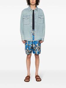 Moschino Zijden shorts met bloemenprint - Blauw