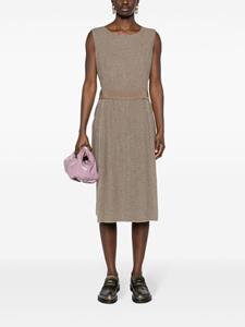 chanelpre-owned CHANEL Pre-Owned 1999s jurk met gedrapeerde vlakken - Beige