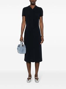 chanelpre-owned CHANEL Pre-Owned 1999 straight midi-jurk met puntkraag - Blauw