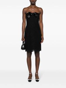 chanelpre-owned CHANEL Pre-Owned 1990s mini-jurk met bloemenkant - Zwart