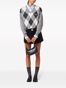 miumiu Miu Miu Mini-rok met logoplakkaat - Zwart