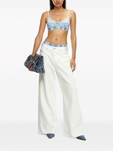 Diesel Low waist jeans met wijde pijpen - Wit